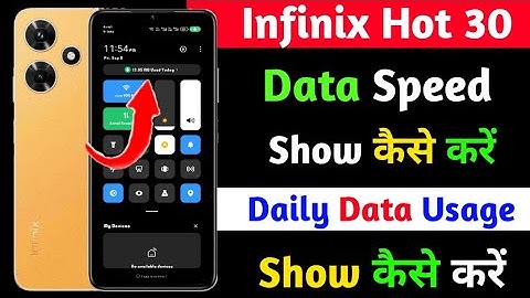 infinix hot 30 data speed show kaise kare | how to show daily data usage on infinix hot 30