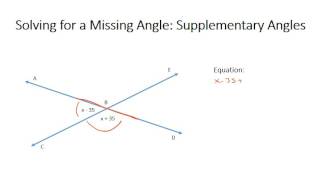 Solving for a Missing Angle   Supplementary Angles, One Step Equation
