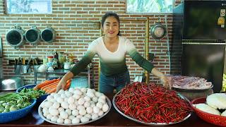 Countryside Vlog: Delicious chili and duck egg cooking -Yummy country food cooking