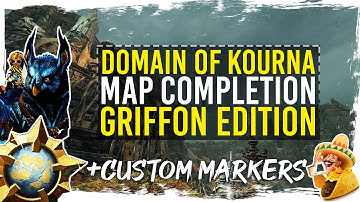 Guild Wars 2 - Domain of Kourna Map Completion with Custom Markers
