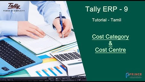 Cost Category and Cost Centre in Tally ERP 9 Tamil