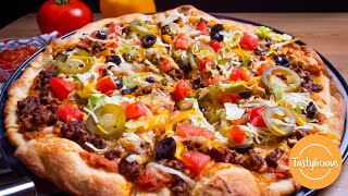 Delicious Homemade Taco Pizza Recipe | Easy Homemade Pizza Recipe