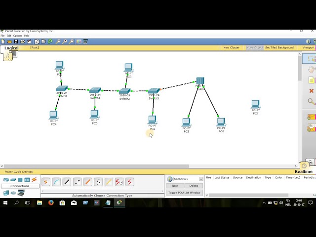 Packet Crete Hybrid Topology Using Cisco Packet Tracer Youtube