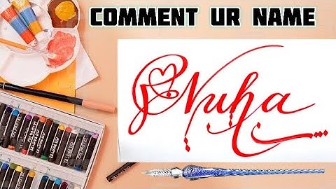 Nuha Name Signature Calligraphy Status | How to Draw, Cursive Calligraphy with Cut Marker