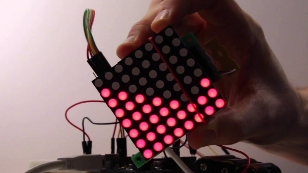 8x8 LED Matrix mit Beschleunigungssensor am Arduino - YouTube