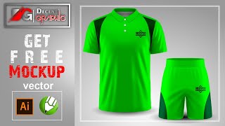 Free Mockup Tennise ball Jersey and short Editable, Mockup Free in Adobe Illustrator & CorelDraw screenshot 2