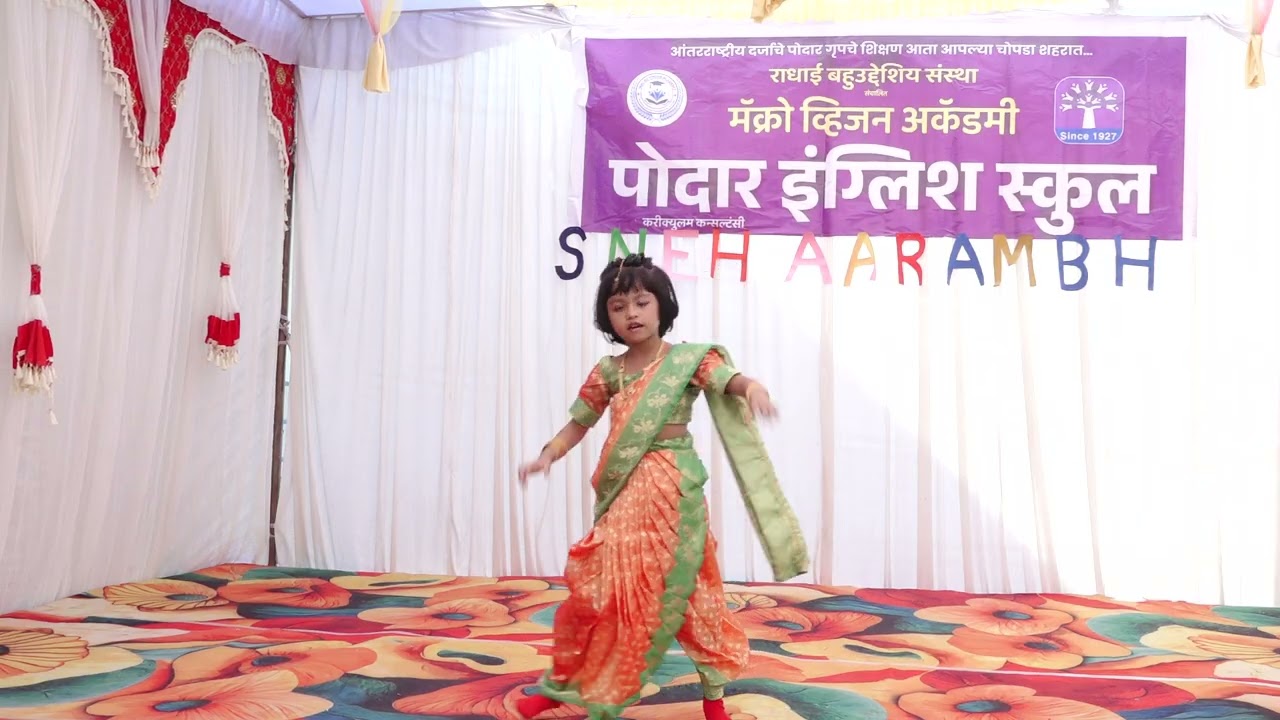 🌸 Tiny Stars Shine! Pre-Primary Kids Dance on Gulabi Sadi | MVA's Podar School, Chopda 🎉❤️