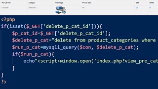61. Delete Product Categories from Database table Using PHP & MySQL