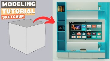 How to Model a Stylish TV Wall📺in SketchUp | Beginner-Step-by-Step Tutorial