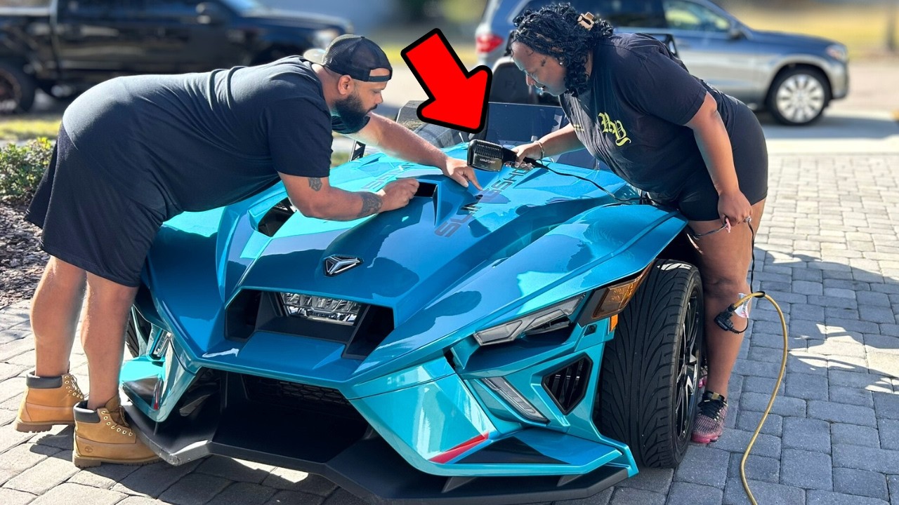 Taking The Decals Off Of Ms Grizzi With A Blow Dryer