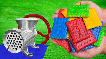 EXPERIMENT COLORFUL COOKIE VS MEAT GRINDER