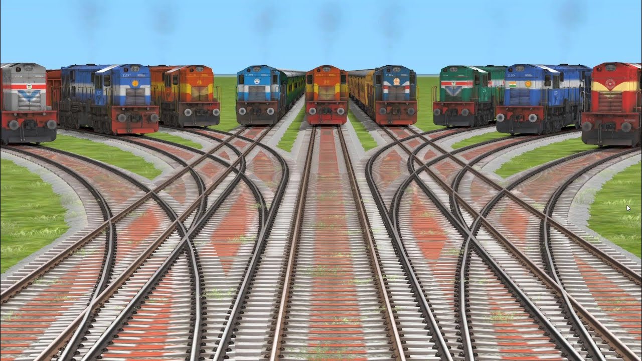 Indian Super first Diesal Locomotive Train Loop Line Crossing Railroad ...