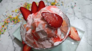 स्ट्रॉबेरी आइस क्रीम। स्ट्रॉबेरी आइस्क्रीम बनाने का आसान तरीका।Strawberry icecream recipe