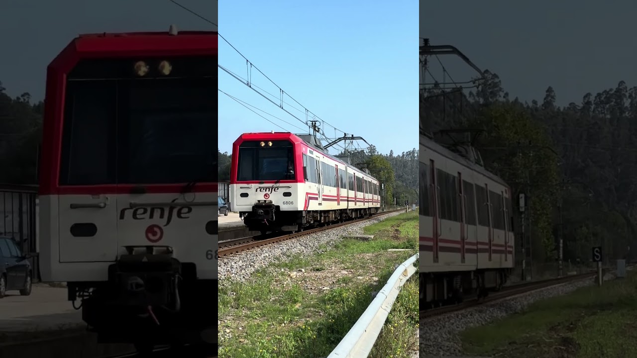 RENFE - FEVE 3815 a velocidad hacia el apeadero de Virgen de la Peña