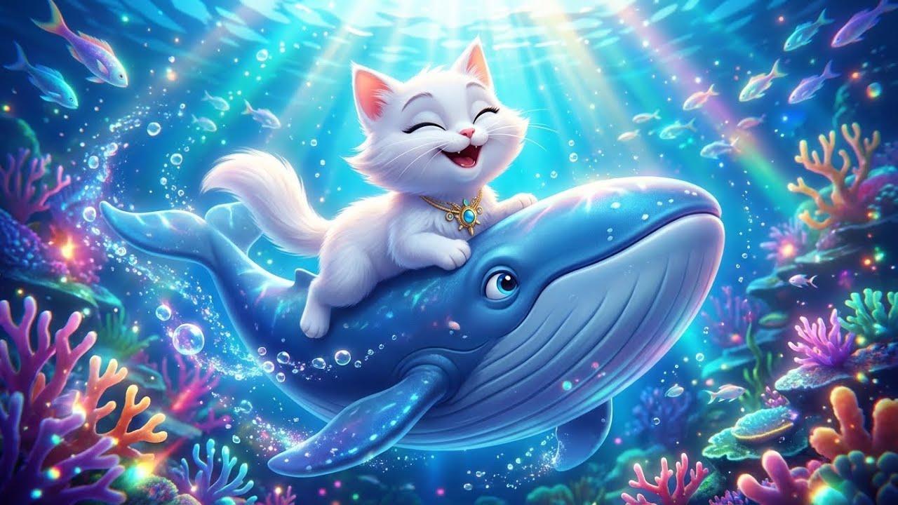 Funny Cat Cartoon - Coco Meets A Baby Whale - Ocean Adventure