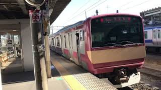 E531系K457＋K451（赤電）編成 10両（5＋5）編成 友部駅2番線発車シーン