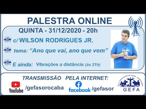 Assista: Palestra online - c/ WILSON RODRIGUES JR (31/12/2020)