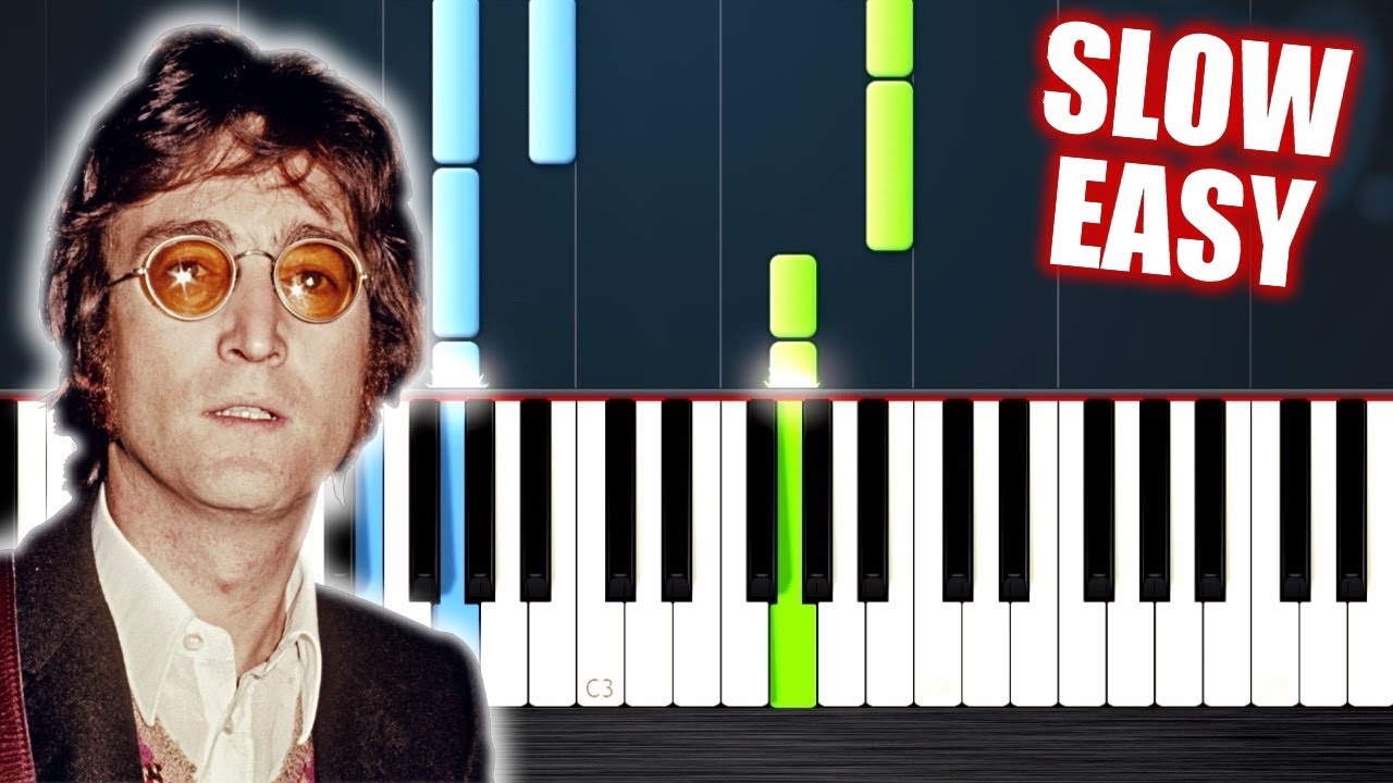 John Lennon - Imagine - SLOW EASY Piano Tutorial by PlutaX