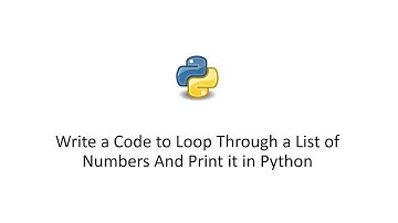 Write a Code to Loop Through a List of Numbers And Print it in Python