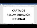 ¿Cómo elaborar una carta de recomendación?