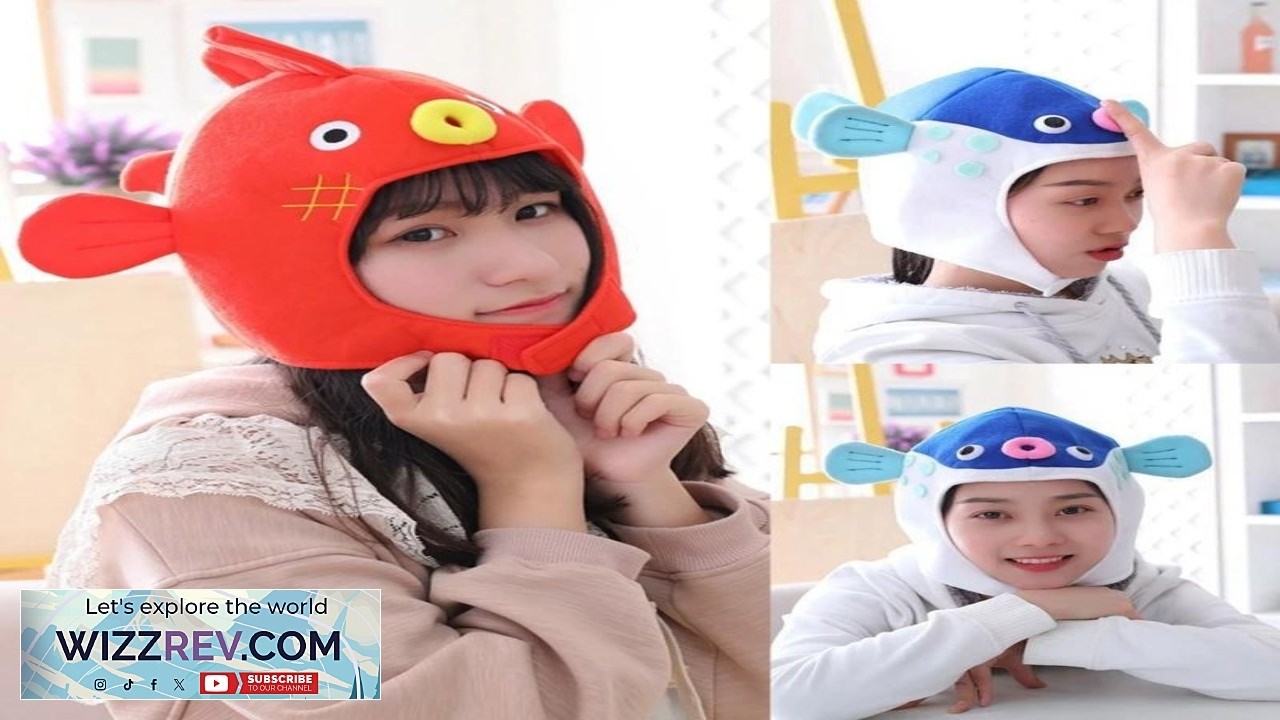 Halloween Funny Cartoon Puffer Fish Plush Hat Stuffed Toy Japanese ...