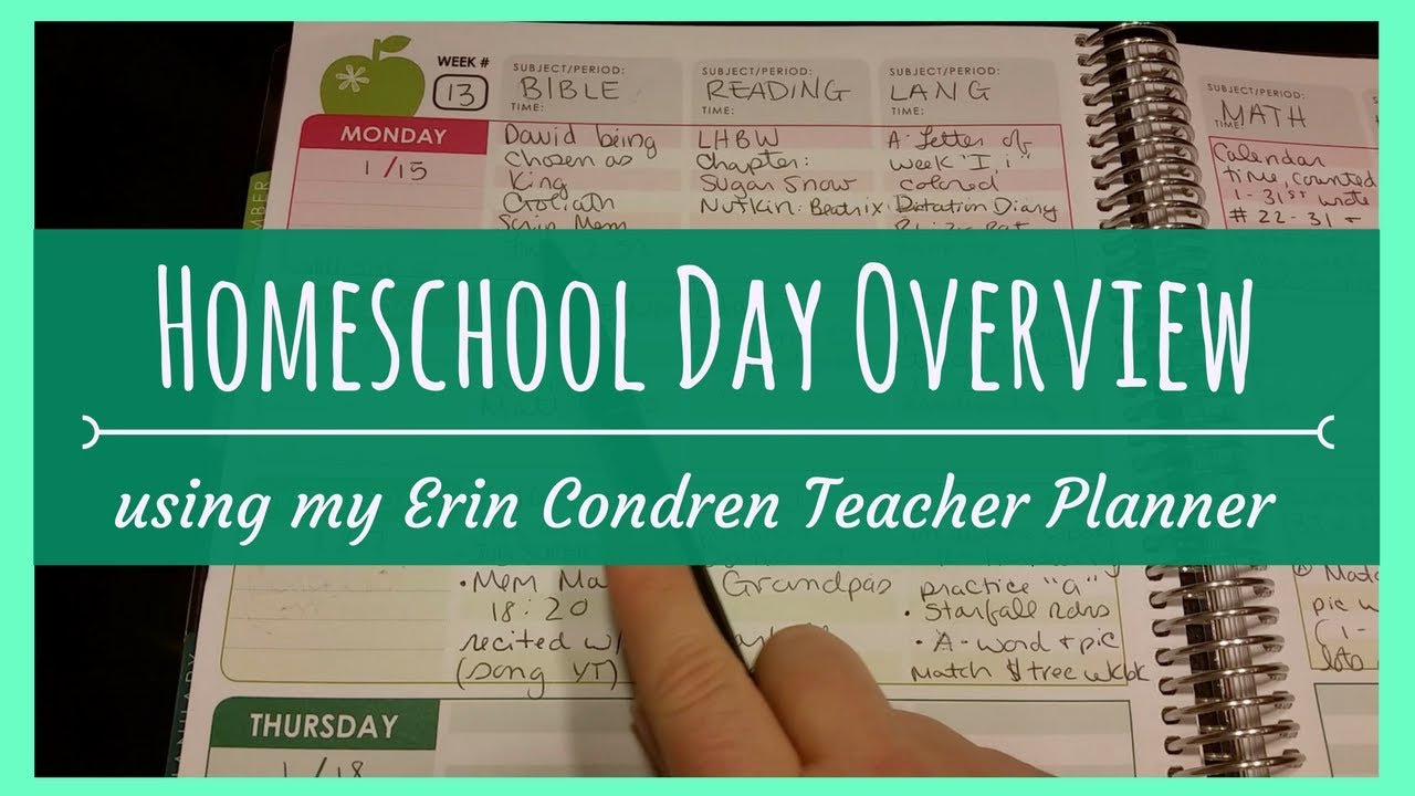 HOW I USE MY ERIN CONDREN HOMESCHOOL TEACHER PLANNER || RECAP - YouTube