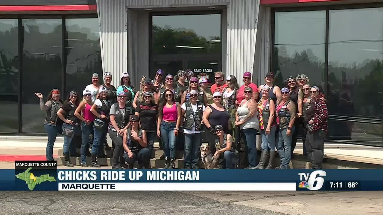 ‘Chicks Ride UP’ visits Bald Eagle Harley Davidson in Marquette