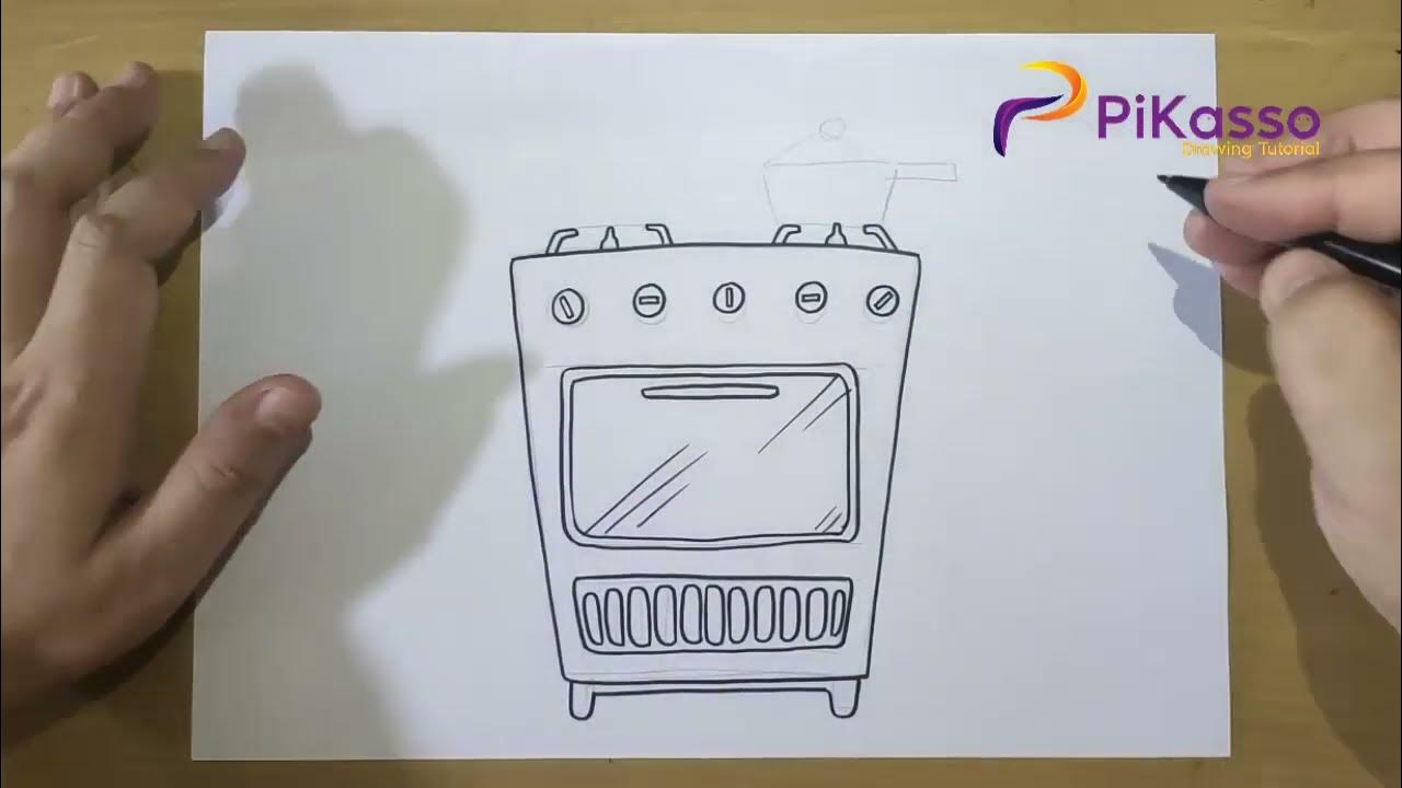How to Draw a Stove Easy step by step YouTube