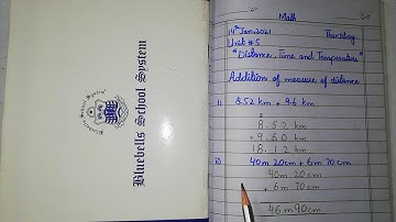V Math Unit#5 Distance Time and Temperature 14th Jaan,2021