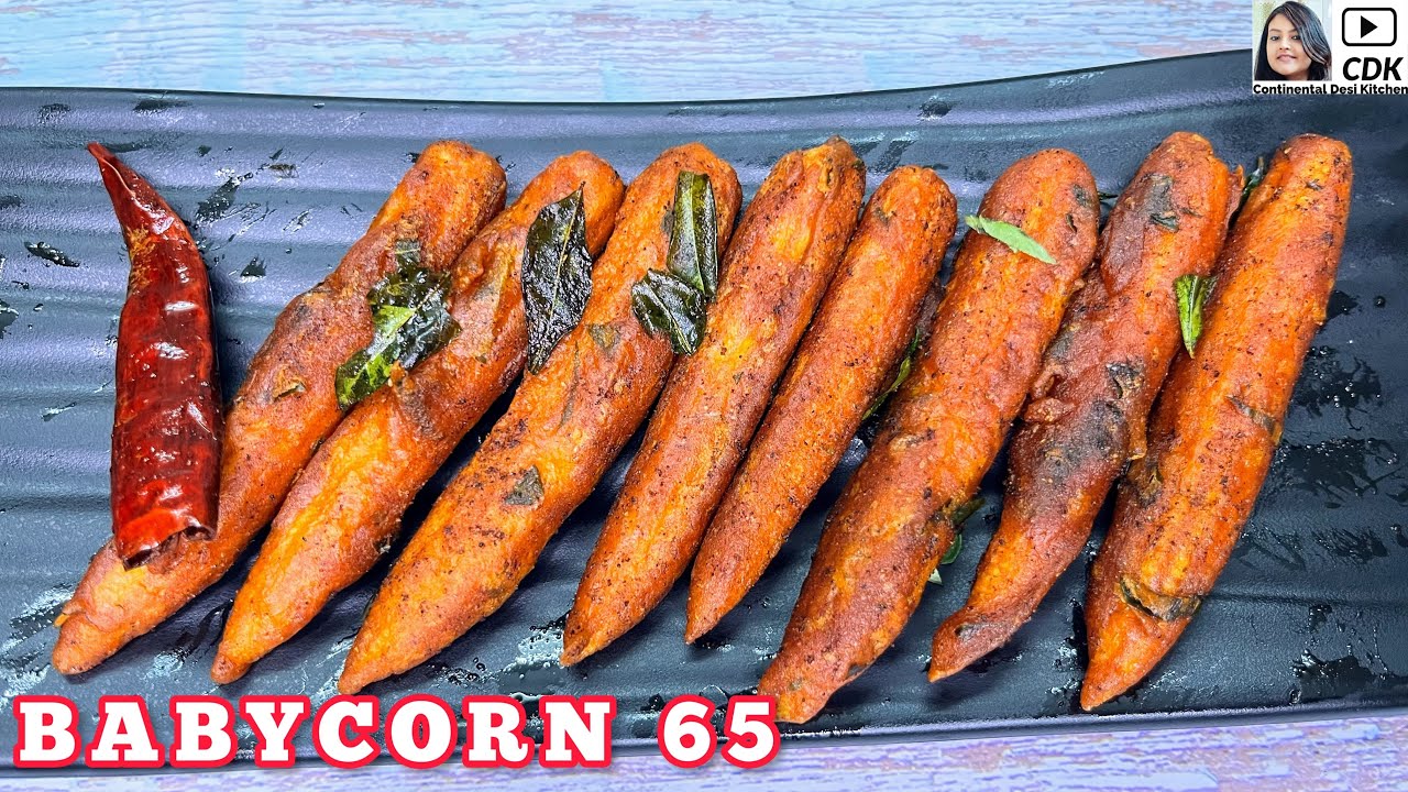 BABY CORN 65 Crispy Baby Corn Fry Recipe Easy Veg Party Starter