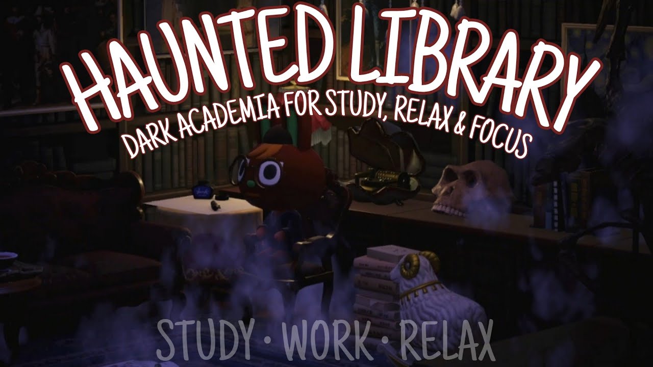 Animal Crossing Haunted Library Ambience | Dark Academia for Study, Relax & Focus