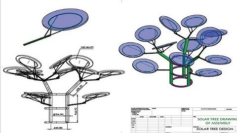 #Solar tree Design with solidworks#solar tree mounting structure design with solar panel branch par#