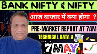 Nifty, Bank Nifty Technical / Data,  Pre- Market Update at 7 am,    7 -May -2024