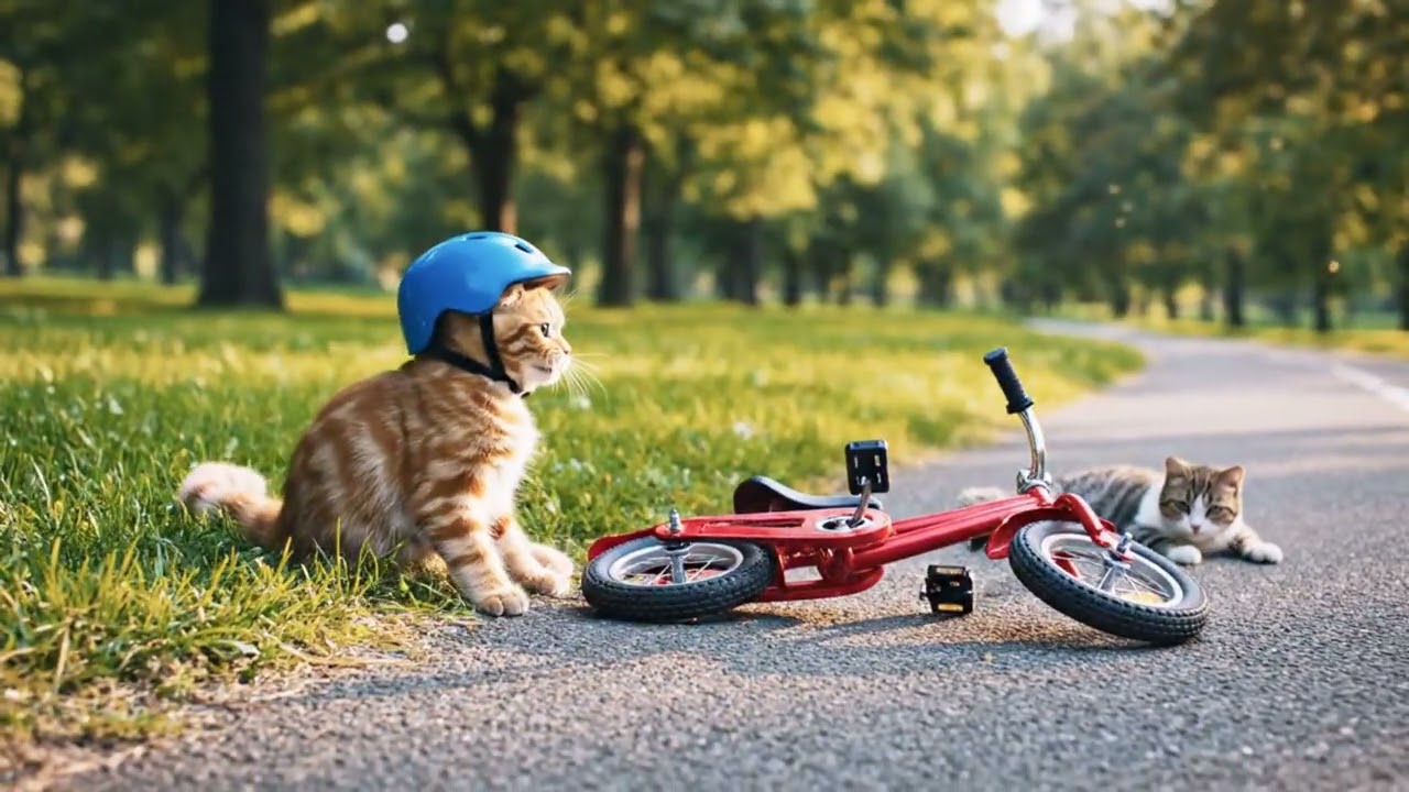 cat riding cycle