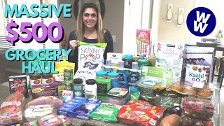 MASSIVE $500 WW GROCERY HAUL!! - COSTCO - KROGER \& TRADER JOES - POINTS INCLUDED - WEIGHT WATCHERS