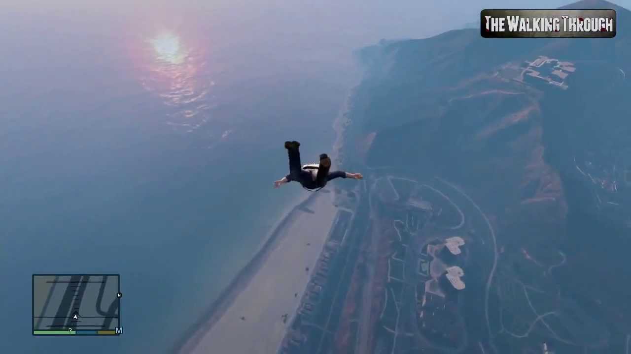 GTA 5 Gameplay JUMP from HELICOPTER + PARACHUTE! HD