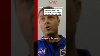 Artemis astronaut describes 'powerful' moment Moon crater named after his late wife. #Nasa #BBCNews