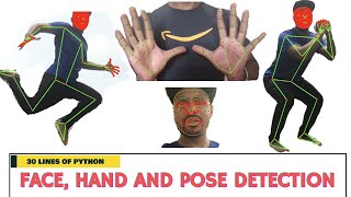 BEST | CREATED FACE, HAND & POSE DETECTOR 30 LINS OF CODE😳❤️| AI | OpenCV | Python Tutorial 🇮🇳