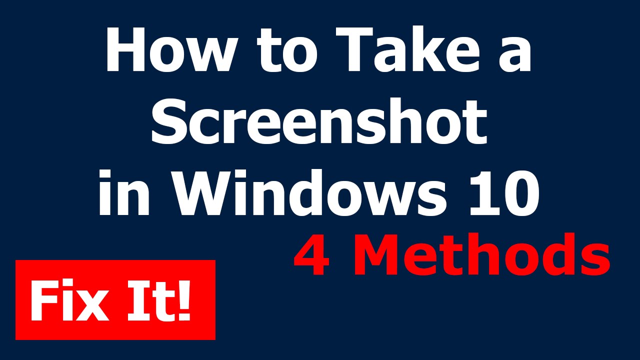 How to take a screenshot in Windows 10. 4 Methods - YouTube