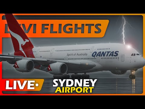 馃敶 LIVE Plane Spotting @ Sydney Airport + ATC | HUGE AIRCRAFT IN RAIN AND WIND!