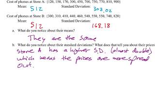 Compare standard deviations lesson