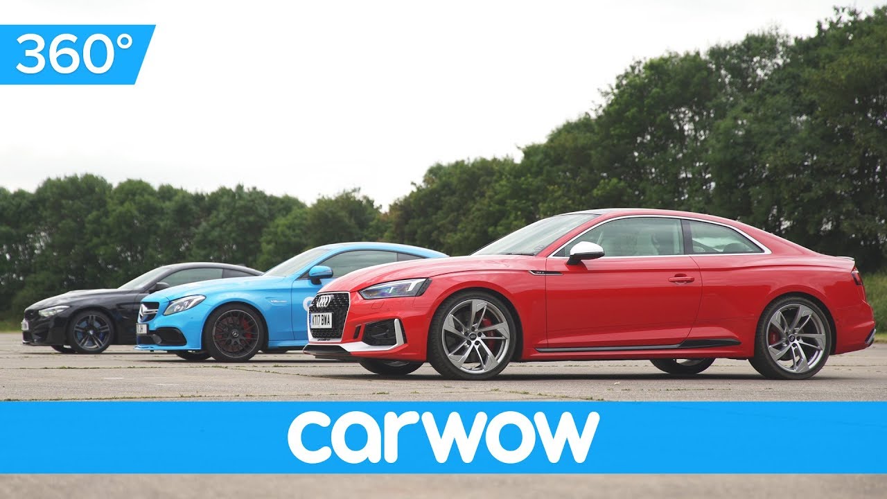 Audi RS 5 v BMW M4 v Mercedes-AMG C63S - 360 degree DRAG RACE