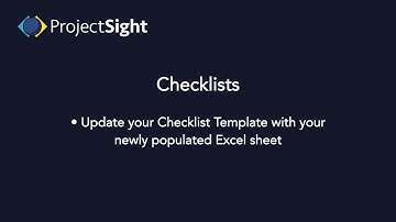 ProjectSight Training - Checklists