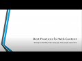 Best Practices for Creating Web Content