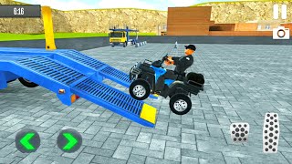 Police 4x4 Quad Bike Transportation Simulator - Truck With ATV Cargo - Android Gameplay screenshot 3