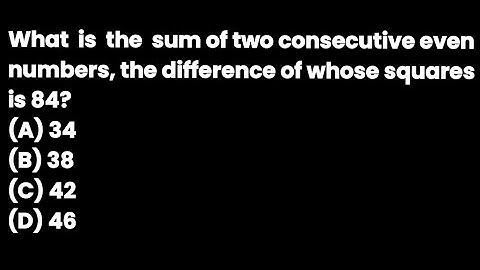 What is the sum of two consecutive even numbers, the difference of whose squares is 84?