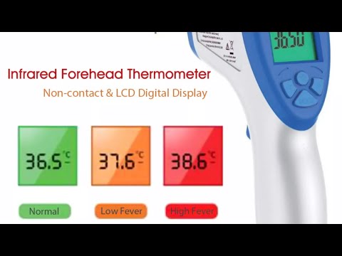 AuLinx Forehead Thermometer Infrared Digital Non-Contact Thermometer Reads Switch Between °F and °C with Fever Alert Function for Baby Adults and Surface of Object Instant Results 2 Pack