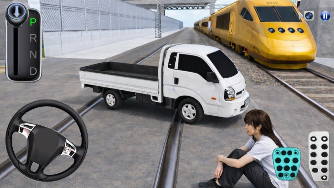 3D Driving Class Golden Train Challenge 🚆 | Pickup vs Train Crossing Mission | GaMiNg WiTh DRiVeX