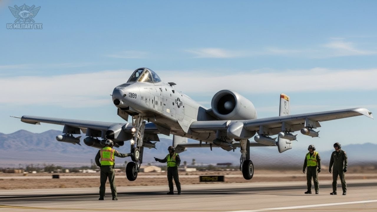 Russia Panic! US Air Force A-10 Warthog takes off at full speed.