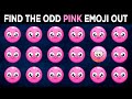 Pink Emoji Puzzles No 81 |  Find Two Odd Emoji Out  | Find The Difference, Emoji Puzzles